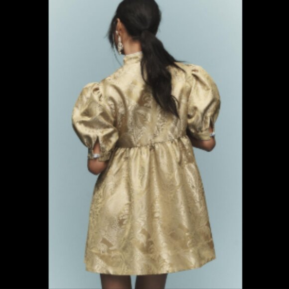 Brand New Maeve Puff-Sleeve Babydoll Mini Dress - Picture 2 of 16